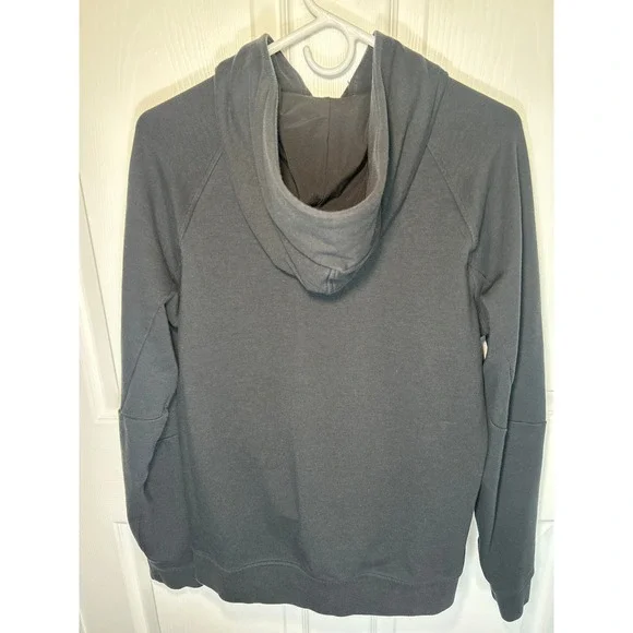 Lululemon Mens City Sweat Pullover Hoodie Black Size M Raglan Sleeve LM3AUPS